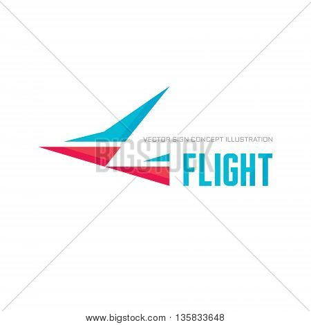 Flight - vector logo concept illustration. Abstract stylized bird logo template. Abstract bird sign. Geometric shapes design elements.