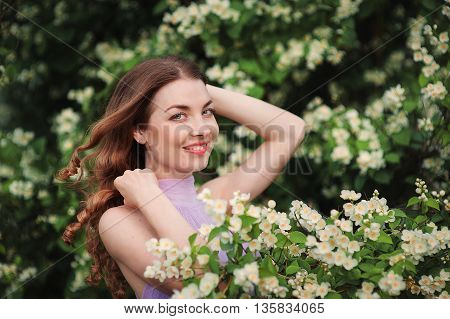 portrait of a girl in a summer park