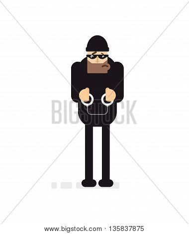 Stock Vector isolated illustration thief in handcuff