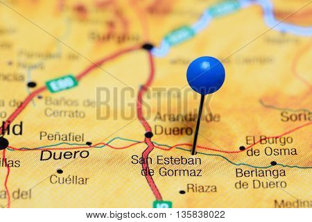 San Esteban de Gormaz pinned on a map of Spain