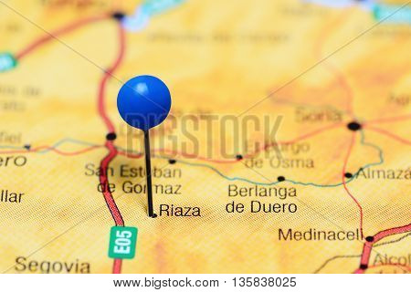 Riaza pinned on a map of Spain