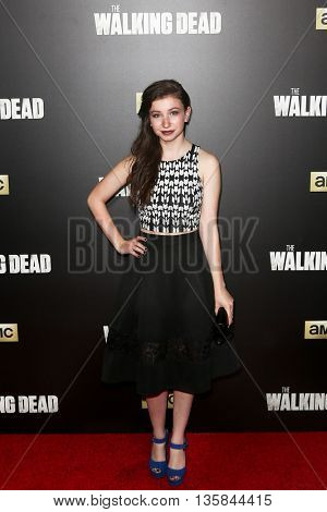 NEW YORK-OCT 9: Actress Katelyn Nacon attends AMC's 'The Walking Dead' season six premiere at Madison Square Garden on October 9, 2015 in New York City.