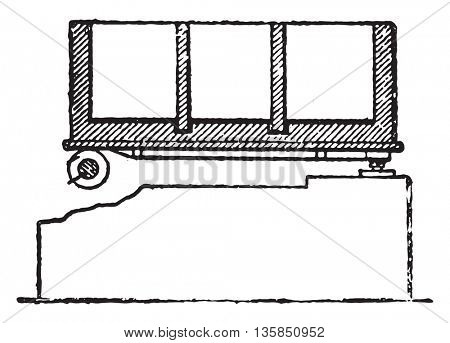 Castner device, vintage engraved illustration. Industrial encyclopedia E.-O. Lami - 1875.