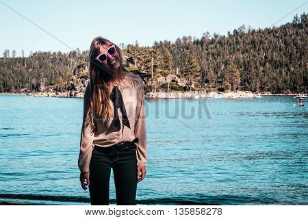 Girl Near Lake Tahoe, California
