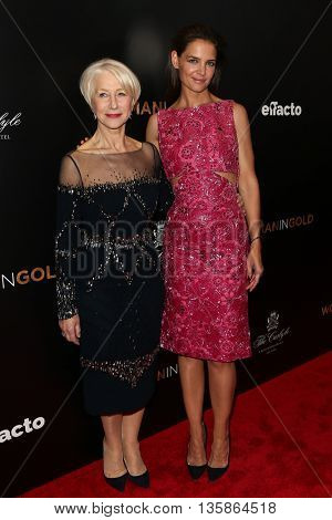 NEW YORK-MAR 30: Katie Holmes (R) and Helen Mirren attend the 