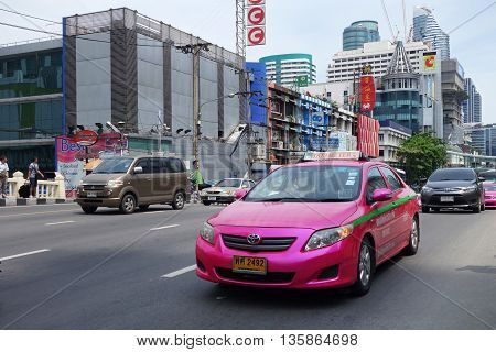 Bangkok Taxi Meter On The Downtown Street