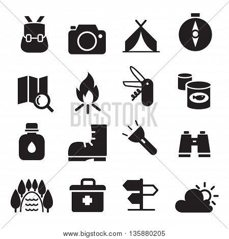 Camping icon set Vector illustration Graphic design