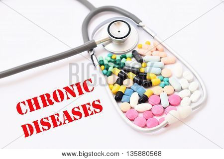 Drugs for chronic diseases treatment, medical concept