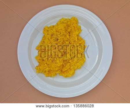 Saffron Risotto In A Dish
