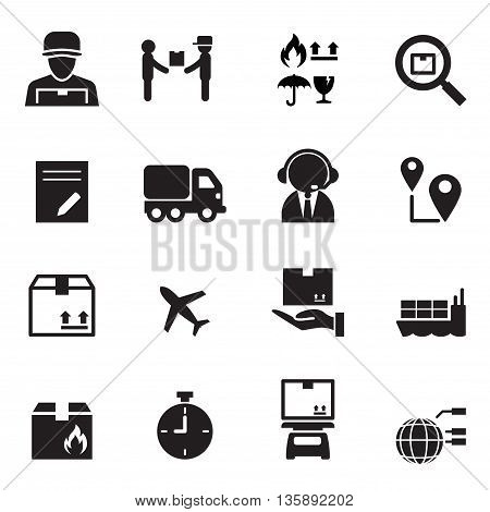 Shipping & Logistics icons set vector illustration  graphic design