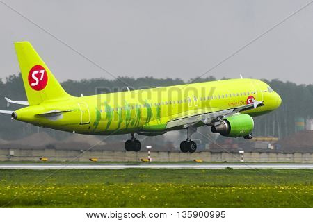 Airbus A320 S7 Airlines Landing At Domodedovo International Airport.