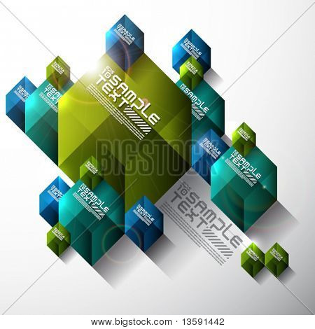 Vektor átlátszó kockában Design