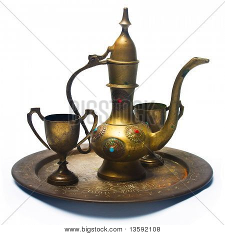 Antike Nyonya-Tee-Set, Clipping Path enthalten