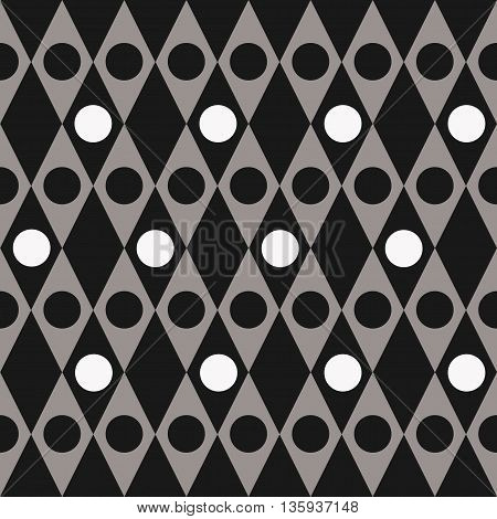 Template with white dots and black, and with rhombs