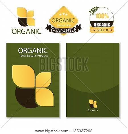 Template for Business artworks. Nature. Brochure Organic and label Vector/Illustration