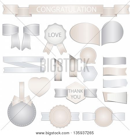 Collection of Valentines day gift tags, stickers and labels templates and modern lovely holidays elements with romantic phrase in vector. Valentine's day, wedding, marriage, save the date, bridal