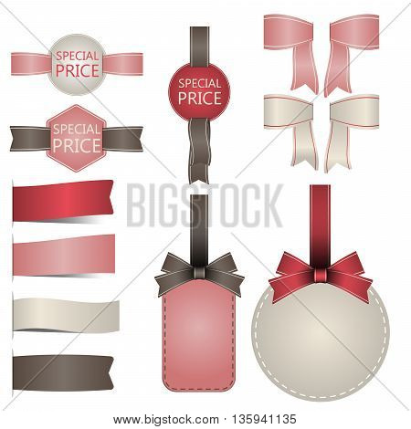 Set of badges labels Stamps Ribbon Vector/illustration.