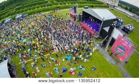 MOSCOW - JUNE 4: People attend open-air concert on International Jazz Festival 