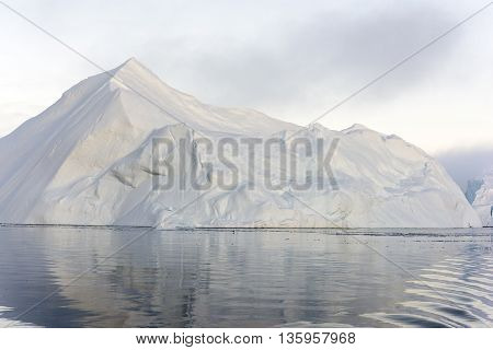 Icebergs are on the north pole, arctic ocean, Ilulissat town at Greenland