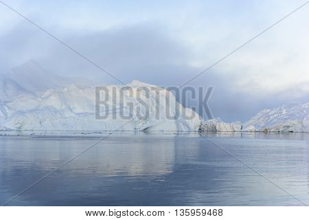Icebergs are on the north pole, arctic ocean, Ilulissat town at Greenland