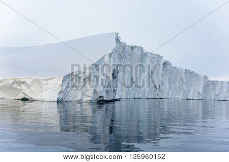 Icebergs are on the north pole, arctic ocean, Ilulissat town at Greenland
