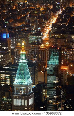New York City - SEP 11: New York Life Building closeup on September 11, 2015 in New York City. With 8.5M, New York City is the is the most populous city in the United States.