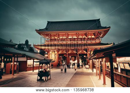 TOKYO, JAPAN - MAY 15: Historical architecture in temple on May 15, 2013 in Tokyo. Sensoji Temple, founded in 645 CE, making it the oldest temple in Tokyo.