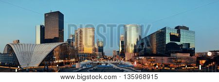 PARIS, FRANCE - MAY 13: Contemporary architecture in la Defense business district on May 13, 2015 in Paris. With the population of 2M, Paris is the capital and most-populous city of France.