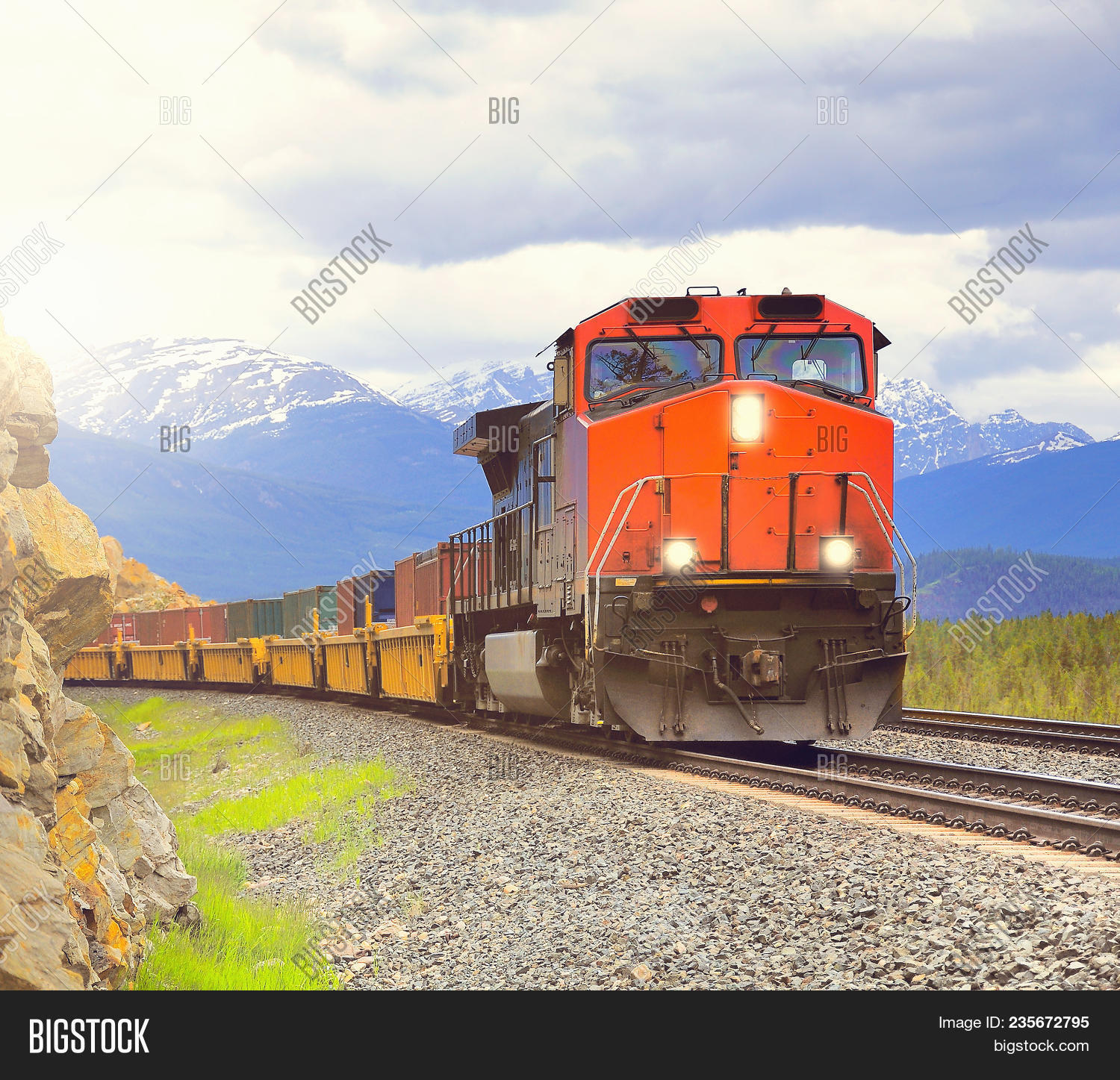 Long Freight Train Image & Photo (Free Trial) Bigstock