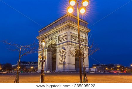 The Triumphal Arch Is One Of The Most Famous Monuments In Paris. It Honors Those Who Fought And Died