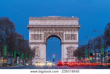 The Triumphal Arch Is One Of The Most Famous Monuments In Paris. It Honors Those Who Fought And Died