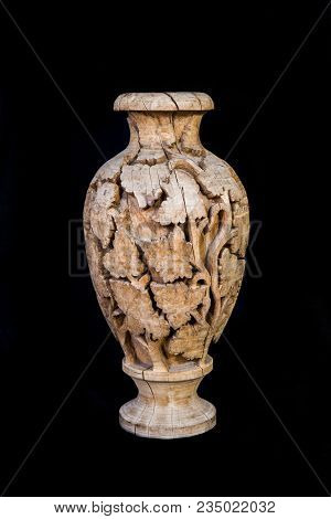 Wood, Old, Vintage, Armenian Pitcher, Ornament, Grapes