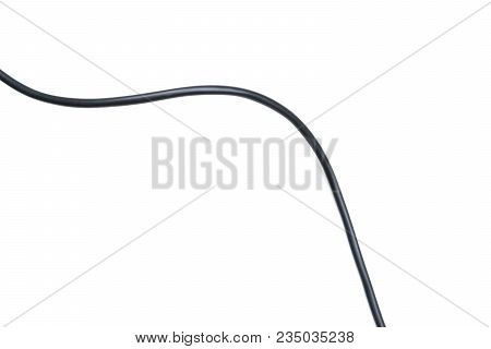 Black Wire Electrical Cable  Isolate On White Background