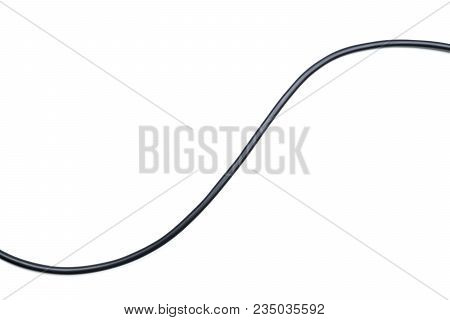 Black Wire Electrical Cable  Isolate On White Background