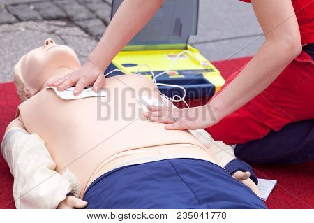 First Aid Training Using Automated External Defibrillator Device - Aed