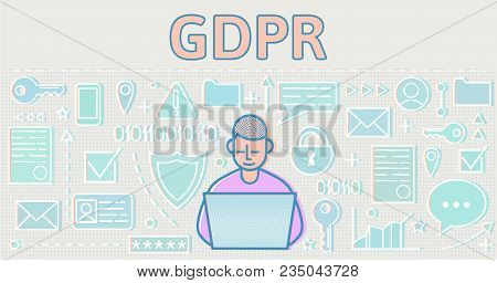 Gdpr, Rgpd, Dsggvo Concept Illustration. General Data Protection Regulation. The Protection Of Perso