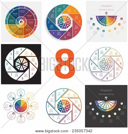 Set Universal Elements For Templates Infographics Cyclic Conceptual Processes 8 Positions Possible T