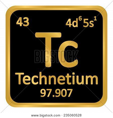 Periodic Table Element Technetium Icon On White Background. Vector Illustration.