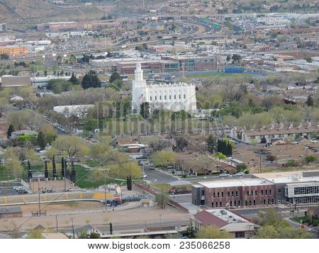 Desert And City Panoramic Views From Hiking Trails Around St. George Utah Around Beck Hill, Chuckwal