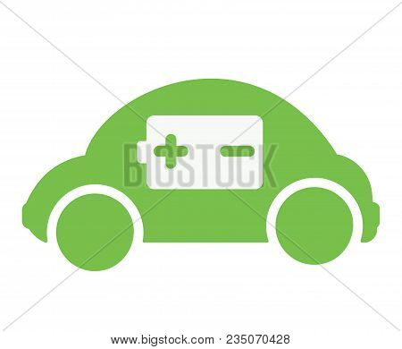 Sign Electric Car Charging. Black Vector Illustration In Isolated White Background