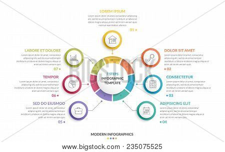 Circle Infographic Template With Seven Steps Or Options, Process Chart, Creative Business Infographi