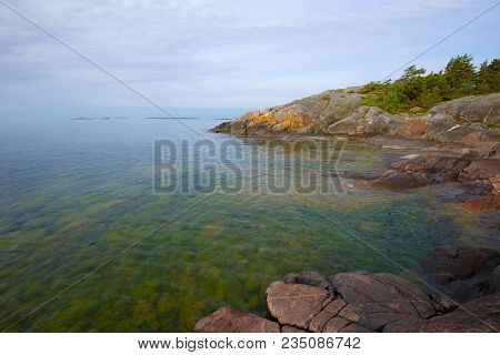 Early June Morning On The Bank Of The Peninsula Of Hanko. Finland