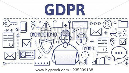 Gdpr, Rgpd, Dsggvo Concept Illustration. General Data Protection Regulation. The Protection Of Perso