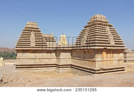 Hemakuta Hill, Virupaksa Temple In Hampi. Karnataka, India.
