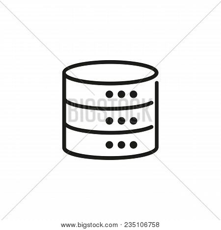 Icon Of Cylindrical Database. Server Disc, Computing, Information. Data Concept. Can Be Used For Top