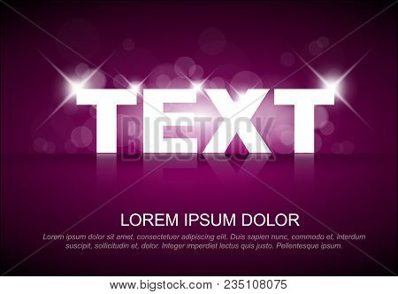 Vector Glossy Light Effect On Sample Text Template