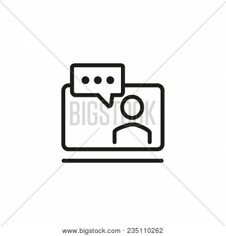 Icon Of Video Conference. Videocall, Social Network, Service. Communication Concept. Can Be Used For