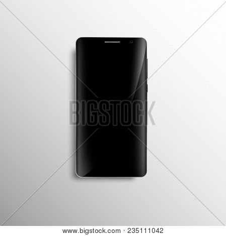 Black Smartphone With Curved Screen. Vector Illustration
