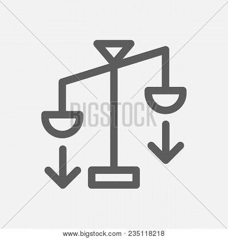 Averaging Down Icon Line Symbol. Isolated Vector Illustration Of  Icon Sign Concept For Your Web Sit