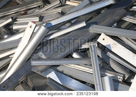 Closeup Of Metal Trash Piled For Scarp